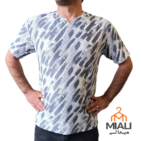 تیشرت یقه کوبایی مراکشی بیسکوییتی