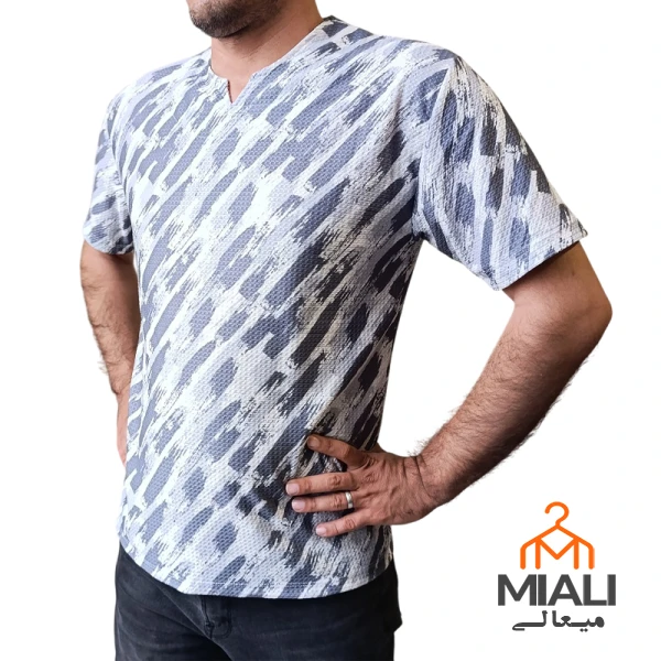خرید تیشرت یقه کوبایی مردانه