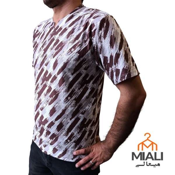 تیشرت مردانه یقه کوبایی ارزان