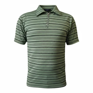 خرید تیشرت مردانه نیم زیپ رنگ سبز