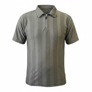 تیشرت بیسکوئیتی نیم زیپ سبز زیتونی