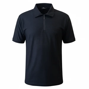 تیشرت مردانه نیم زیپ رنگ مشکی