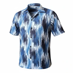 پیراهن آستین کوتاه مردانه رنگ آبی