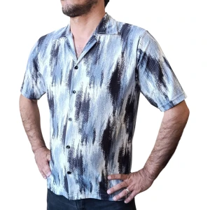 پیراهن آستین کوتاه مردانه طرح هاوایی