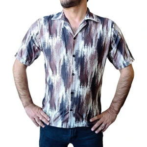 پیراهن آستین کوتاه مردانه طرح هاوایی