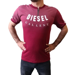 تیشرت مردانه نیم زیپ طرح DIESEL