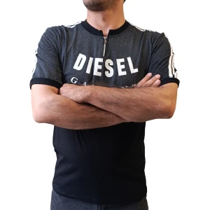 تیشرت مردانه نیم زیپ طرح DIESEL