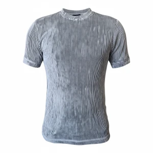 تیشرت سوپر پنبه برجسته طوسی