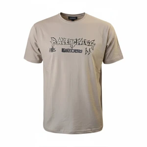 تیشرت نخی چاپی مردانه رنگ کرم