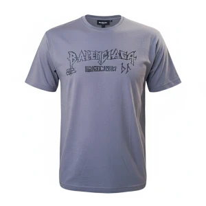 تیشرت نخی چاپی مردانه رنگ طوسی